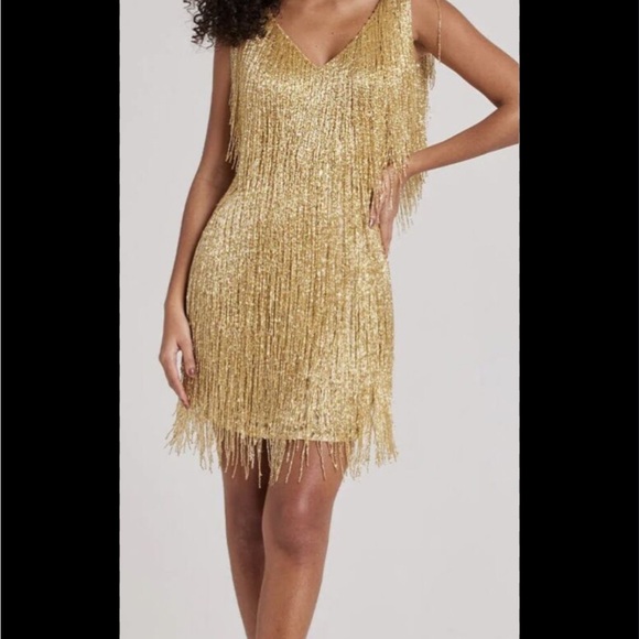 Nadine Merabi Sadie Gold Dress S
